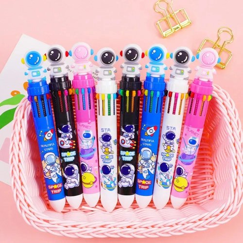 ปากกานักบินอวกาศ 10 สี – ปากกาหลายสีสร้างสรรค์สำหรับจดบันทึกสีสันสดใสและเรียนอย่างมีประสิทธิภาพ