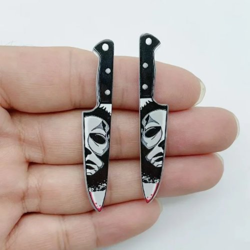 10 Pcs Acrylic Halloween Pendants for DIY Earrings Necklace Jewelry Making Supplies