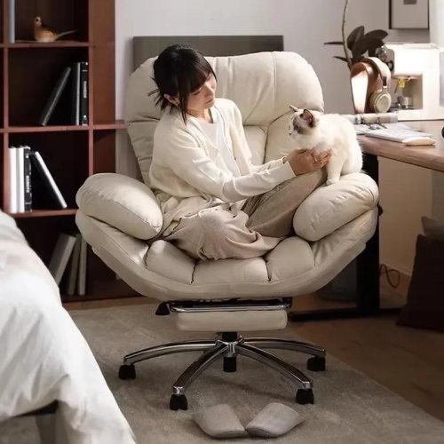 Silla de oficina ergonómica con respaldo, silla cómoda para escritorio, estudio y tocador, muebles para el hogar