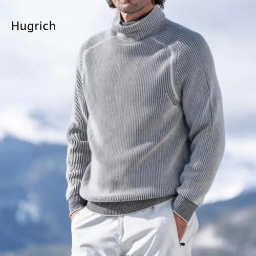 Herren Rollkragenpullover Rippstrick Sweater Raglanärmel Langarm Einfarbig Warm Herbst Winter Pullover