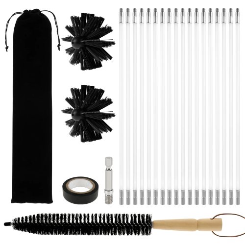 Extendable Chimney Cleaning Brush Kit with Flexible Rods (9/18 Pcs) – Long Handle Vent & Roof Cleaner
