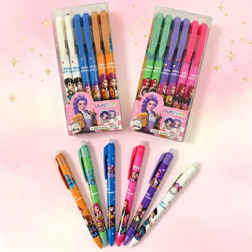Anime Hunters Lumi Mila Zoi Erasable Gel Pens, Retractable Smooth Writing Pens for School & Office, Stationery Supplies, Christmas Gift