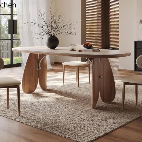 Conjunto de mesa e cadeiras de jantar moderno e simples, mesa de pedra sinterizada para apartamento pequeno