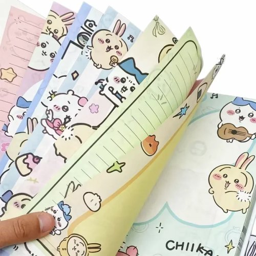 Chiikawa Niedliches Notizbuch 80 Blatt Vollfarbe Kawaii Journal Notizblock für Notizen Schule Büro Tolles Geschenk für Chiikawa Fans