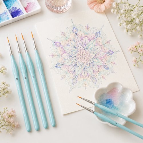 6-teiliges Rigger-Pinselset, feine Detailpinsel, dünne Spitzpinsel für Mandala, Aquarell, Öl & DIY-Basteln
