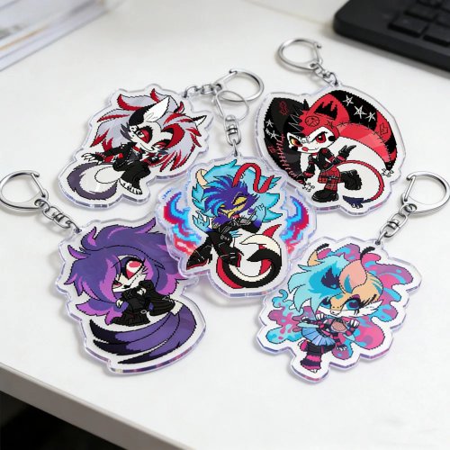 Porte-clés Hellbound Heartbreakers Verosika, Beezlebub, Fizzarolli, Asmodeus, Loona, Octavia