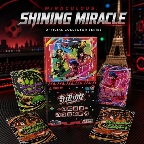 Cartas coleccionables oficiales Miraculous Ladybug Shining Miracle estilo Instax – Caja de boosters TCG Cat Noir y cartas de intercambio anime