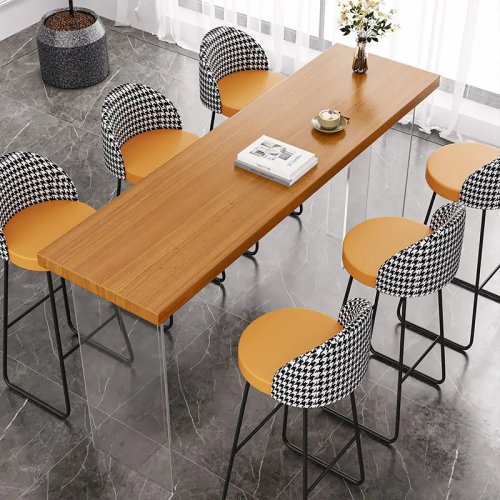 Nordic Acrylic Solid Wood Floating Bar Table Modern Minimalist Wall-Mounted High Table for Balcony Home Furniture