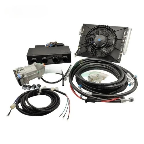 Ar condicionado de estacionamento para camião 24V DC compressor elétrico sistema duplo paralelo oculto refrigeração automóvel 12V