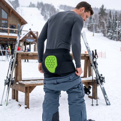 Pantaloncini protettivi per sci e snowboard - Imbottitura EVA a nido d'ape per fianchi e coccige