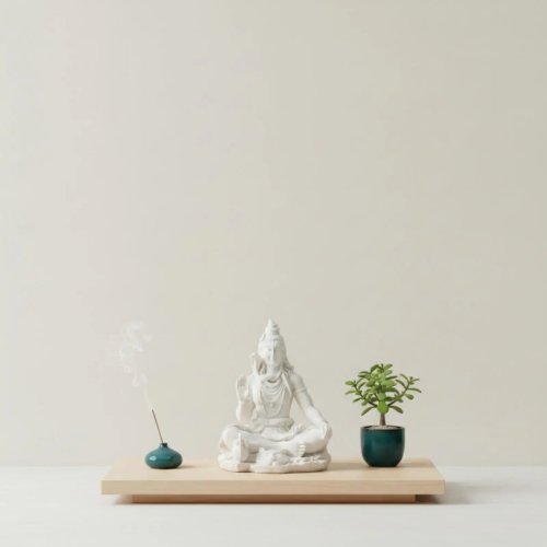 Estatua de Shiva meditando con serpiente – Figura espiritual de Shiva para altar y decoración
