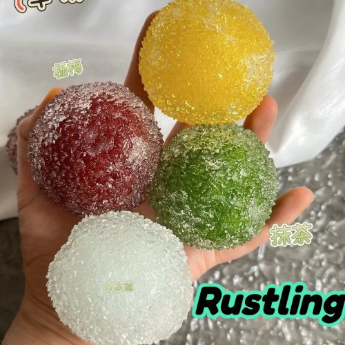 ASMR Slushy Bayberry Squeeze Ball – formbarer Stressball ohne Rückfederung mit Raschelgeräusch, Anti-Angst-Fidget