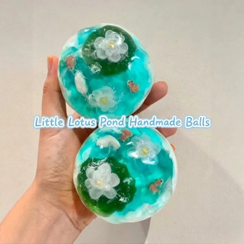 Little Lotus Pond Bola Anti-Stress Squishy Crunchy - Fidget Toy de Gel Suave com Som de Neve para Adultos