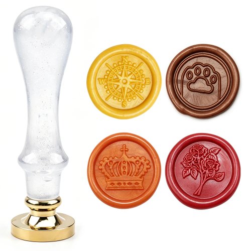 Compass Wax Seal Stamp, Nautical Theme, 25mm Brass Head with White Bubble Handle for Wedding Invitations & Birthday Cards