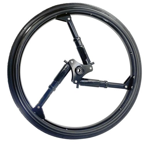 Par de ruedas traseras para silla de ruedas deportiva 24x1.0 pulgadas – Ruedas amortiguadoras de aluminio, presión de aire ajustable, liberación rápida, balero 12/12.7 mm, izquierda y derecha