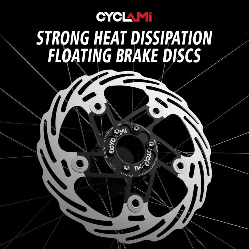 Rotor de frein à disque pour vélo CYCLAMI 160mm 180mm Hydraulique Haute résistance Route VTT Rotor flottant 6 boulons Disque de frein Pièce de vélo