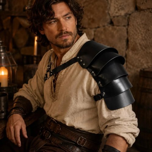Arnés de armadura de hombro medieval, hombrera de caballero vikingo para cosplay, protector de brazo Halloween