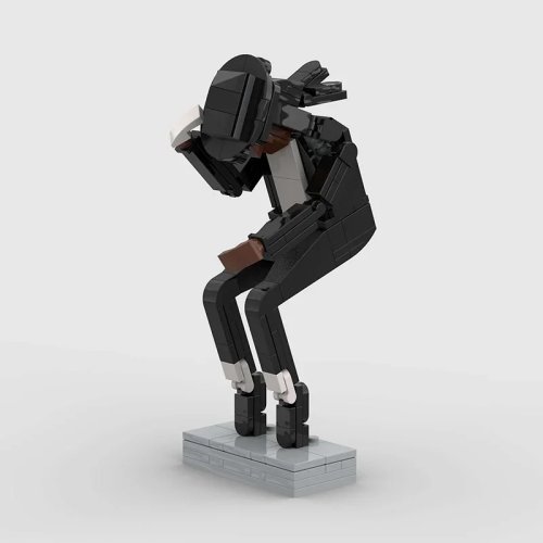 MOC Michael Jackson Set di Mattoncini da Costruzione, Modello Figura Re del Pop, Posizione Moonwalk, Kit Mattoncini DIY per Fan Adulti
