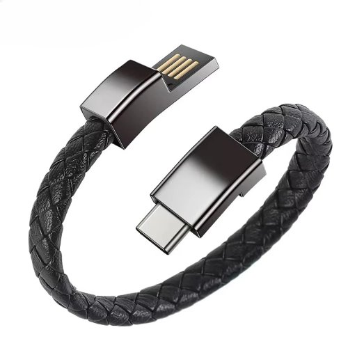 Cabo pulseira USB-C para USB-C PD 60W carregamento rápido e sincronização de dados para iPhone 16 15 Samsung Xiaomi