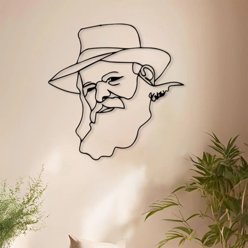 CIFBUY Tranh treo tường kim loại Tượng Rebbe Lubavitch, bảng treo chống gỉ trang trí nhà, văn phòng và ngoài trời