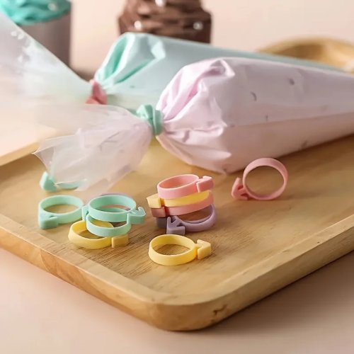 10/20 Pièces Clips Réutilisables en Silicone pour Poches à Douille, Fermetures pour Poches à Glaçage, Ustensiles de Pâtisserie pour Desserts et Cupcakes