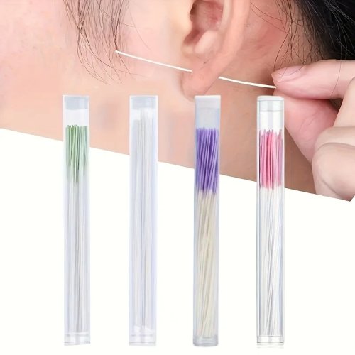 Kit de nettoyage des trous d'oreille avec fil – Nettoyant portable pour trous de boucles d'oreilles, soin quotidien pour éliminer saleté et odeurs