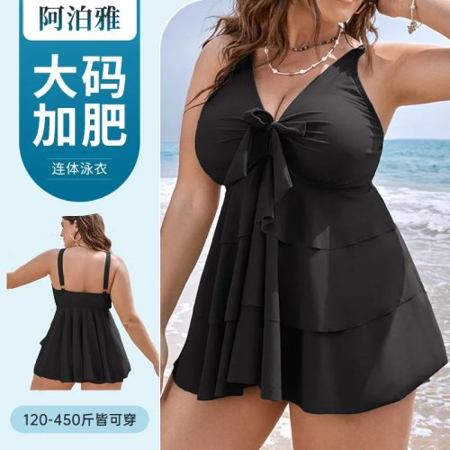 Women's Tankini Swimsuit Sleeveless V-Neck Tummy Control High Waist Bathing Suit with Tiered Skirt Plus Size with Shorts