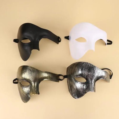 หน้ากาก Phantom ครึ่งหน้า สำหรับคอสเพลย์และงานมาสเคอเรด น้ำหนักเบา ทนทาน สำหรับฮาโลวีนและการแสดงบนเวที