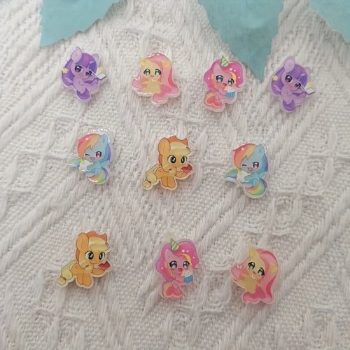 10 unid. Fofo Pingente Pónei de Desenho Animado em Acrílico para Bijuteria DIY