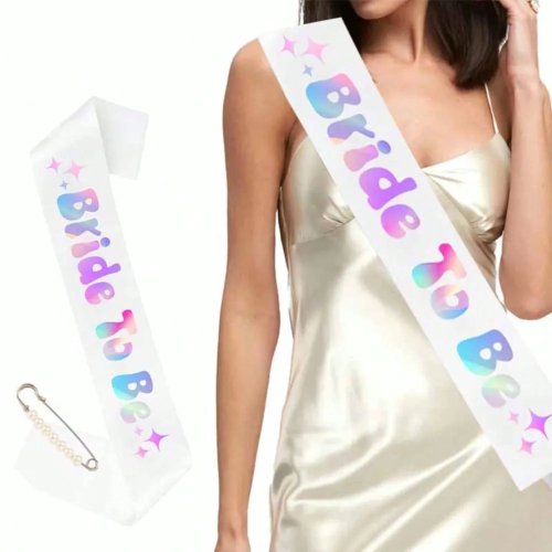2Pcs Écharpe de Mariée Disco - Accessoire et Cadeau pour EVJF, Décoration pour Bridal Shower et Fiançailles