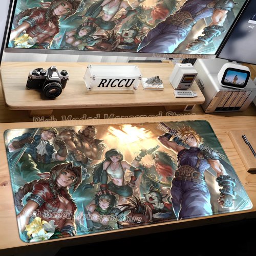 Mouse Pad Grande Final Fantasy 7 - Tapete de Escritorio Extendido para Computadora, Oficina, Decoración