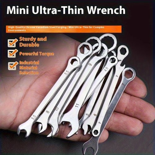 Clé mixte mini en acier chrome-vanadium 4-11 mm