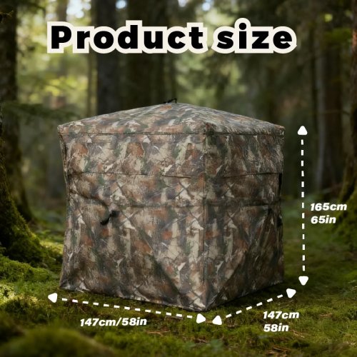 Puesto de caza camuflado pop-up para 1 persona, refugio portátil para observar fauna, tienda plegable para cacería al aire libre
