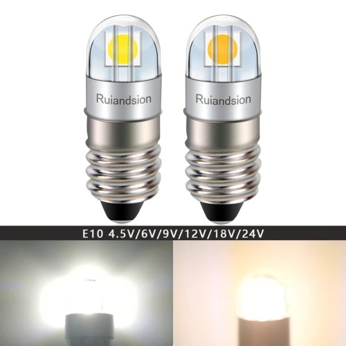 Żarówka LED E10 RUIANDSION 3V 4.5V 6V 9V 12V 24V 110V 220V Wskaźnik Instrumentu Stara Latarka Dekoracyjna Dom Kemping