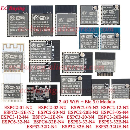 10Pcs/1Pc Module Sans Fil ESP32 C3 S3 Série - WiFi 2,4GHz + Bluetooth 5.0