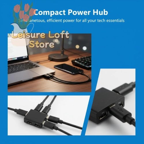 USB-C 1分岐2電源スプリッターアダプターモジュール 充電・データ転送対応（スマホ/ノートPC）