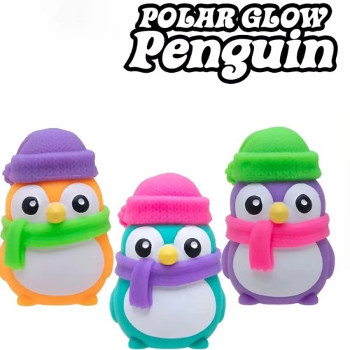 Giocattolo fidget da spremere pinguino polare – Decorazione da scrivania colorata antistress per adulti