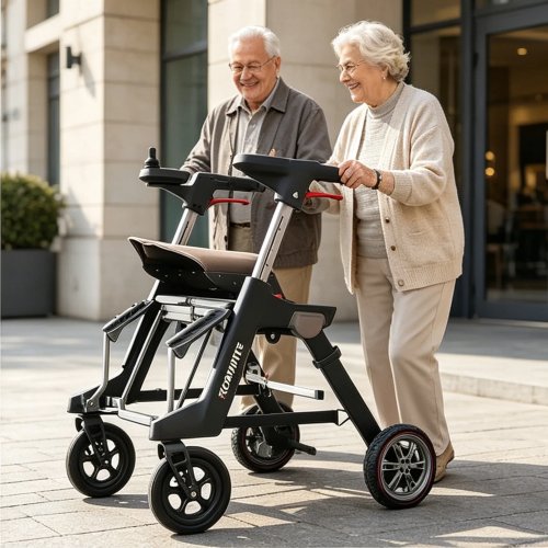 Silla de ruedas eléctrica plegable y scooter de movilidad para adultos mayores, andador eléctrico ligero