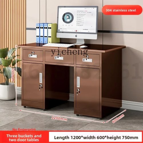 Thickened Stainless Steel Workbench, Lockable Lab Table for Purification Workshop, Cashier Desk & Computer Desk
