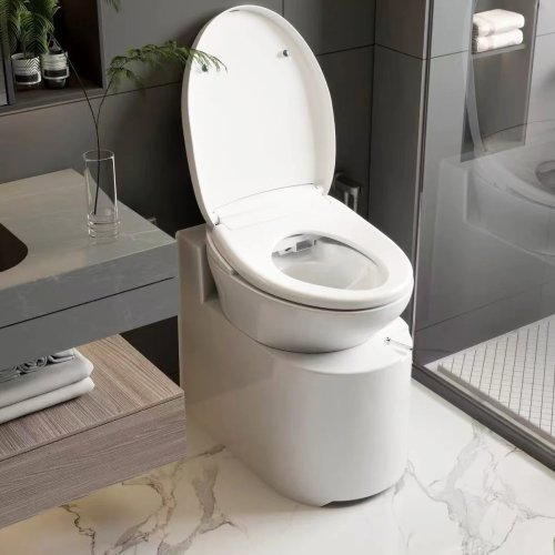 12V 24V RV-Toilette, tragbare wasserlose Komposttoilette aus ABS-Kunststoff mit Belüftung für Wohnmobil, Campervan und Boot