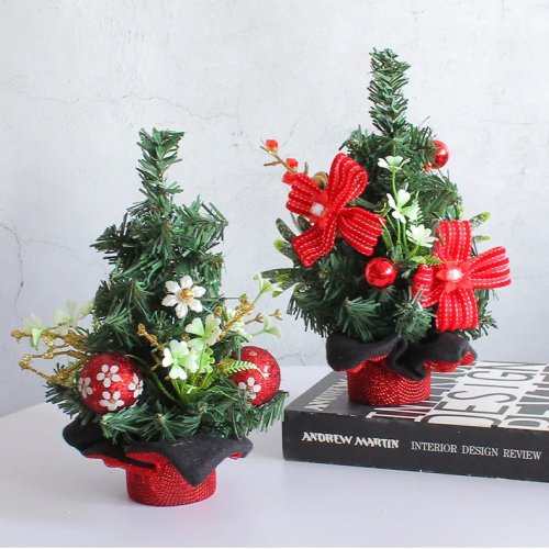 2026 Mini-Weihnachtsbaum aus Kiefernnadeln mit roten Beeren – Tischdekoration & Weihnachtsornament