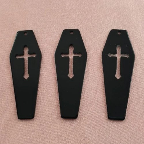 10 Stück Acryl Sarg Kreuz Anhänger, DIY Schmuck Zubehör für Ohrringe, Halsketten, Schlüsselanhänger, Schmuckherstellung