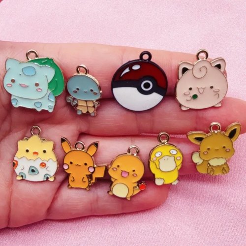 10 pièces accessoires de bijoux émaillés cartoon, DIY fait main, pendentif bracelet, porte-clés, pendentif téléphone