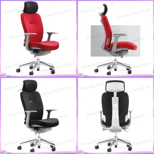 GS-G166A Modern High-Back Heated Office Chair with Fabric Headrest, Ergonomic Computer & Gaming Desk Seat, Home Furniture, Direct from Japan