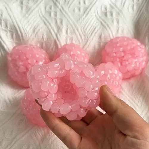 Ice Beads Stressball zum Quetschen - Handgefertigter, langsam zurückfedernder Squishy Ball, Angstlinderndes Fidget-Sinnes Spielzeug für Büro & Zuhause