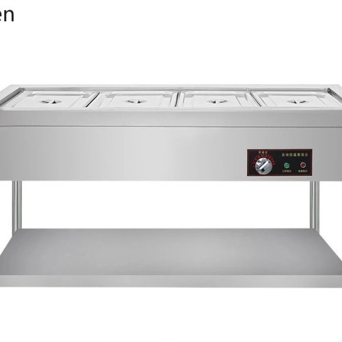 Table chauffante électrique en acier inoxydable pour stands de restauration et food trucks, température constante