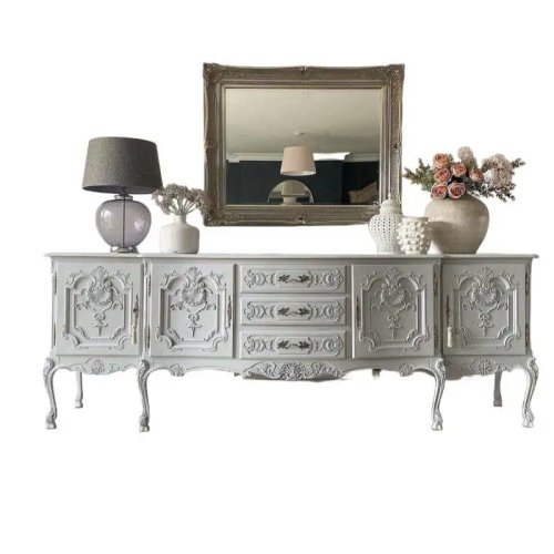 Móvel de entrada esculpido retro francês | Móvel decorativo estilo americano | Móvel de TV europeu