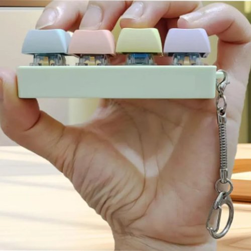 Móc khóa fidget 4 phím keycap – Đồ chơi giảm căng thẳng cho người lớn, quà tặng thư giãn