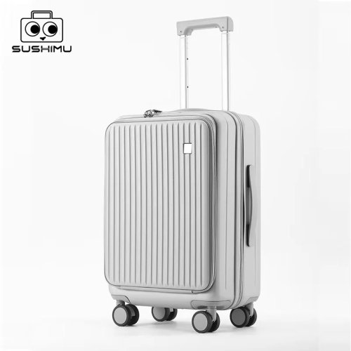 SUSHIMU Handbagage trolley met vooropening, rolkoffer met wielen en cijferslot