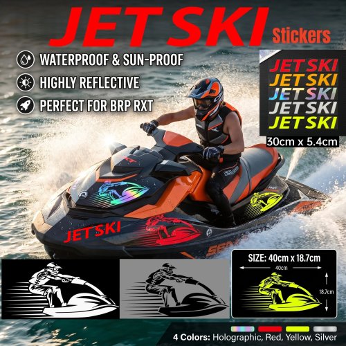 Jet Ski Stickers – Waterproof Vinyl Decals for Sea-Doo RXP RXT GTI Spark GTX, Yamaha Waverunner GP FX VX FC